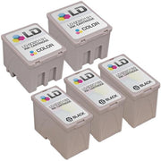 Set of 5 Compatible Epson S020189 Black and S020191 Color Ink Cartridges