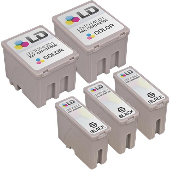 Set of 5 Compatible Epson T013/T014 Ink Cartridges (Multi Color)