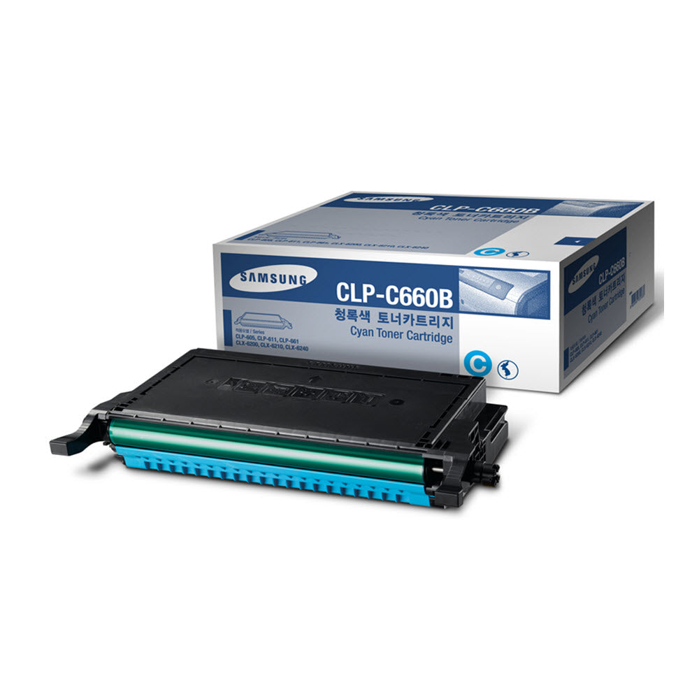 OEM Samsung CLP-C660B High Yield Cyan Laser Toner Cartridge (5,000 Pages)