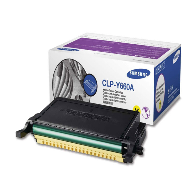 OEM Samsung CLP-Y660A Yellow Toner Cartridge (2,000 Pages)