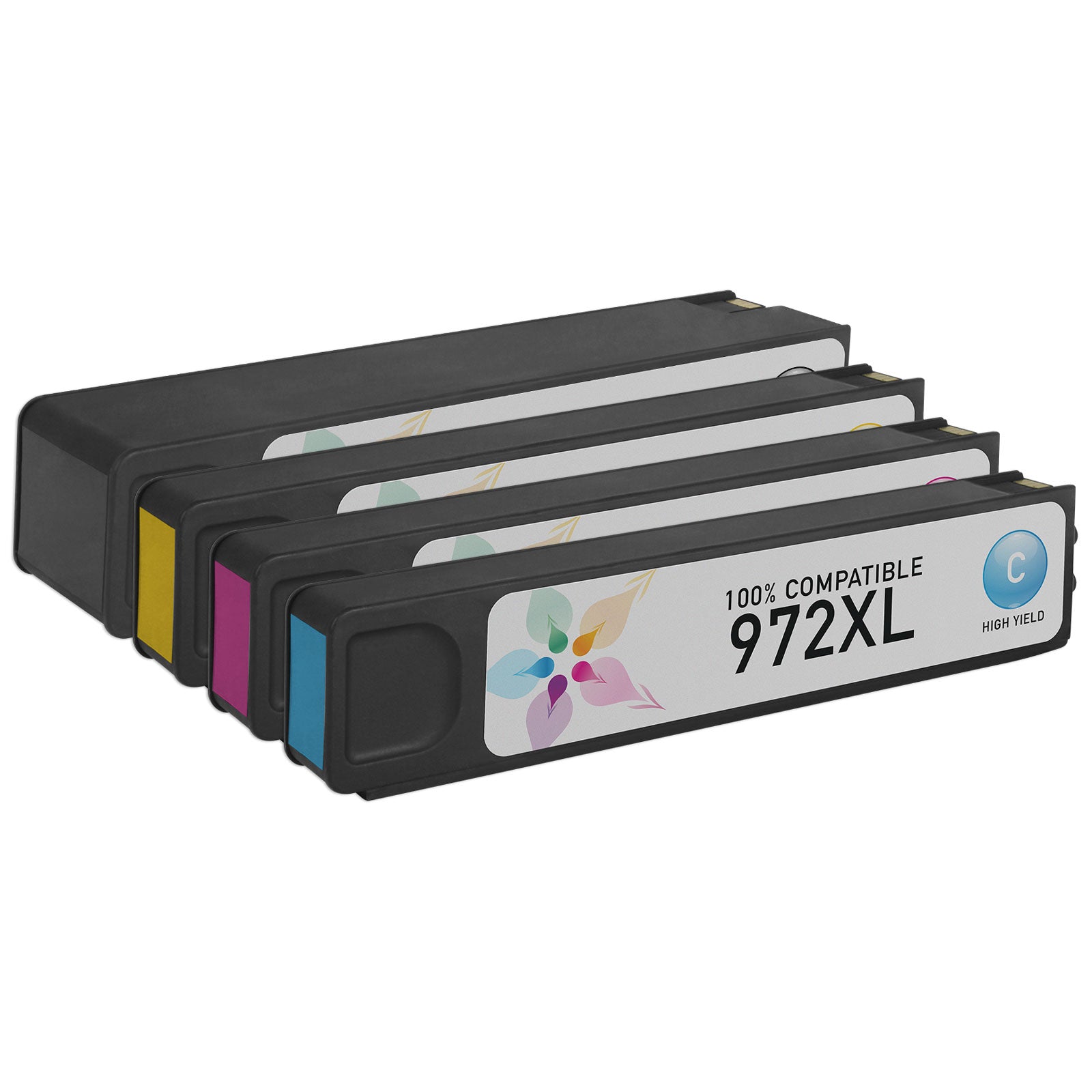 Set of 4 Compatible HP 972X High Yield Ink Cartridges (Multi Color)