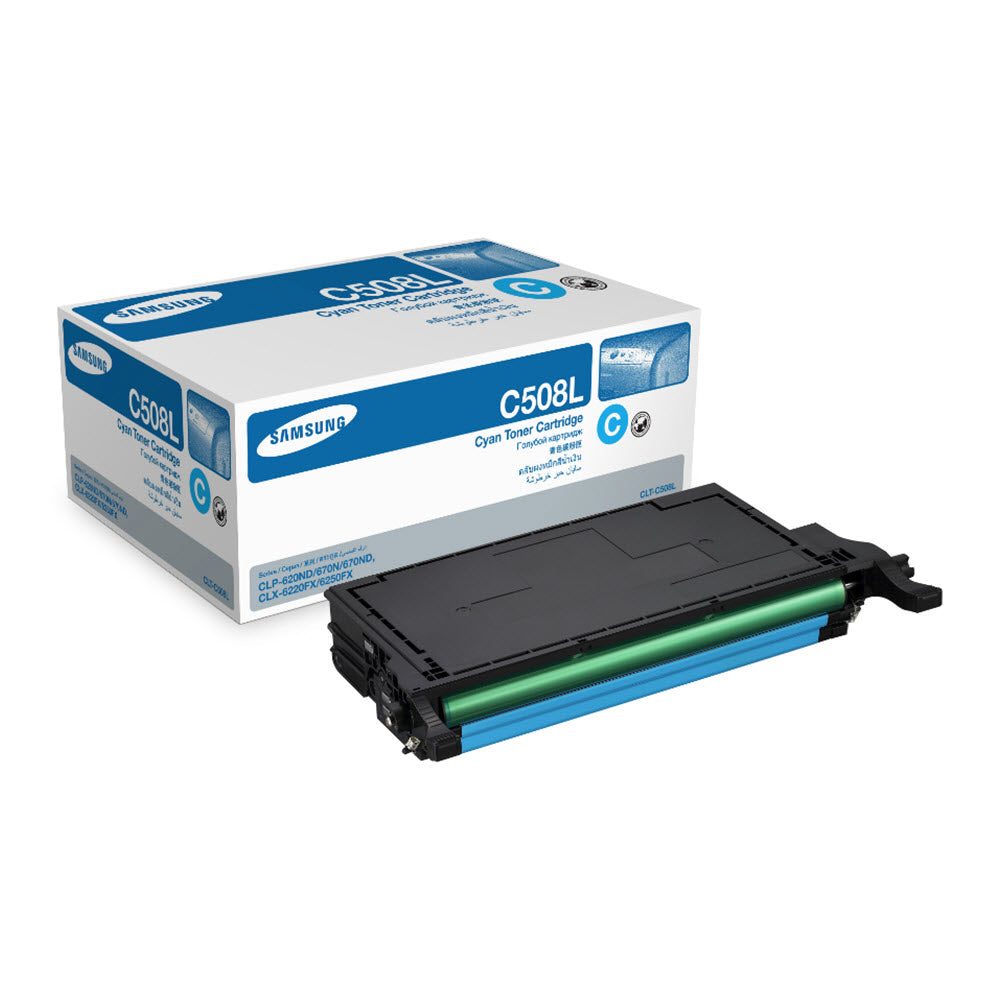 OEM Samsung CLT-C508L High Yield Cyan Laser Toner Cartridge (4,000 Pages)
