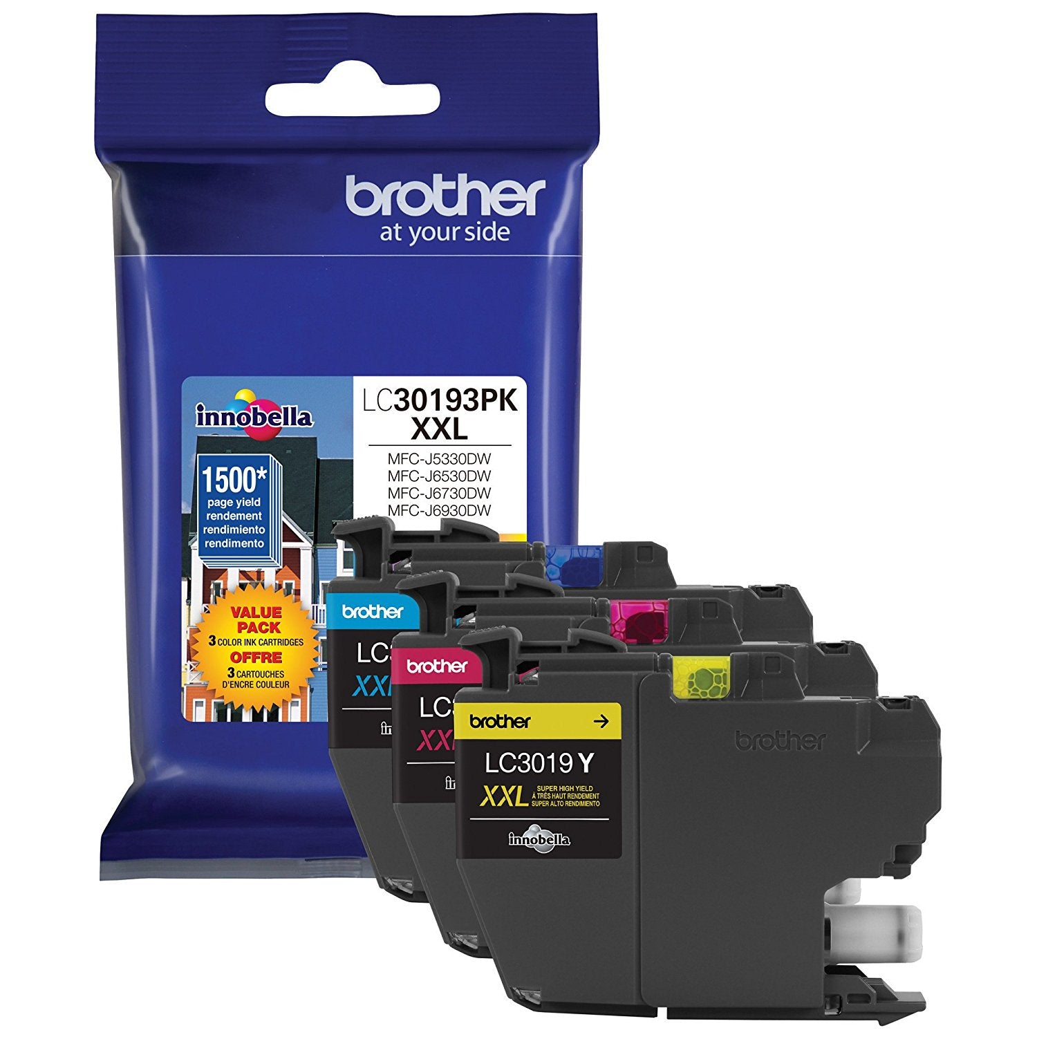 OEM Brother LC30193PK Super High Yield Ink Set of 3 (Cyan, Magenta, Yellow) (4,500 Pages)