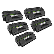 Set of 5 Compatible HP CE505X Multi Color Toner Cartridges (32,500 Pages)