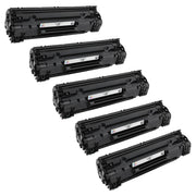 Set of 5 Compatible Canon 125 Black Toner Cartridges (8,000 Pages)
