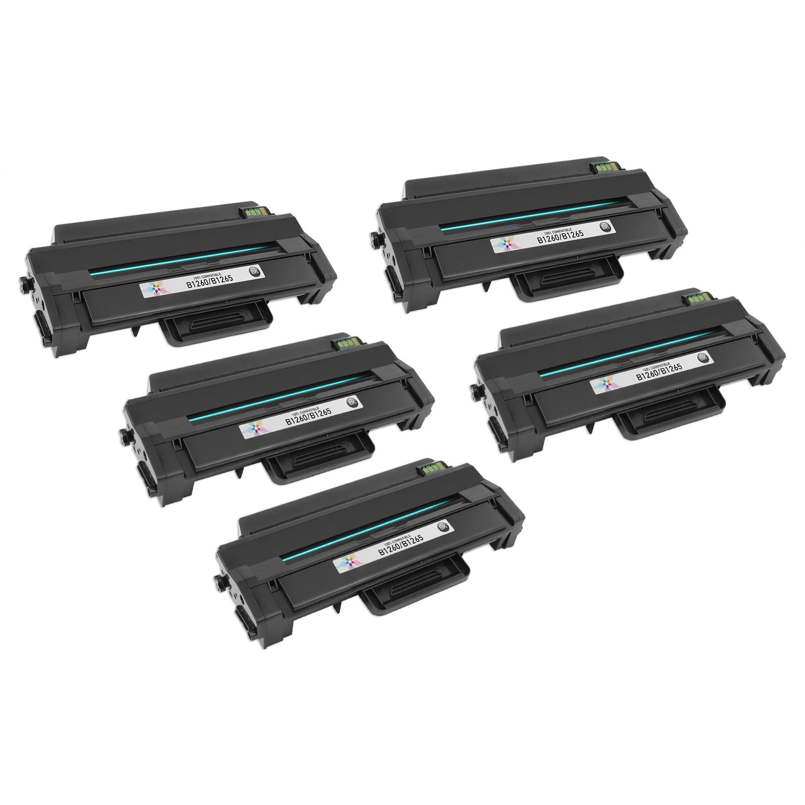 Set of 5 Compatible Dell 331-7328 Black Toner Cartridges