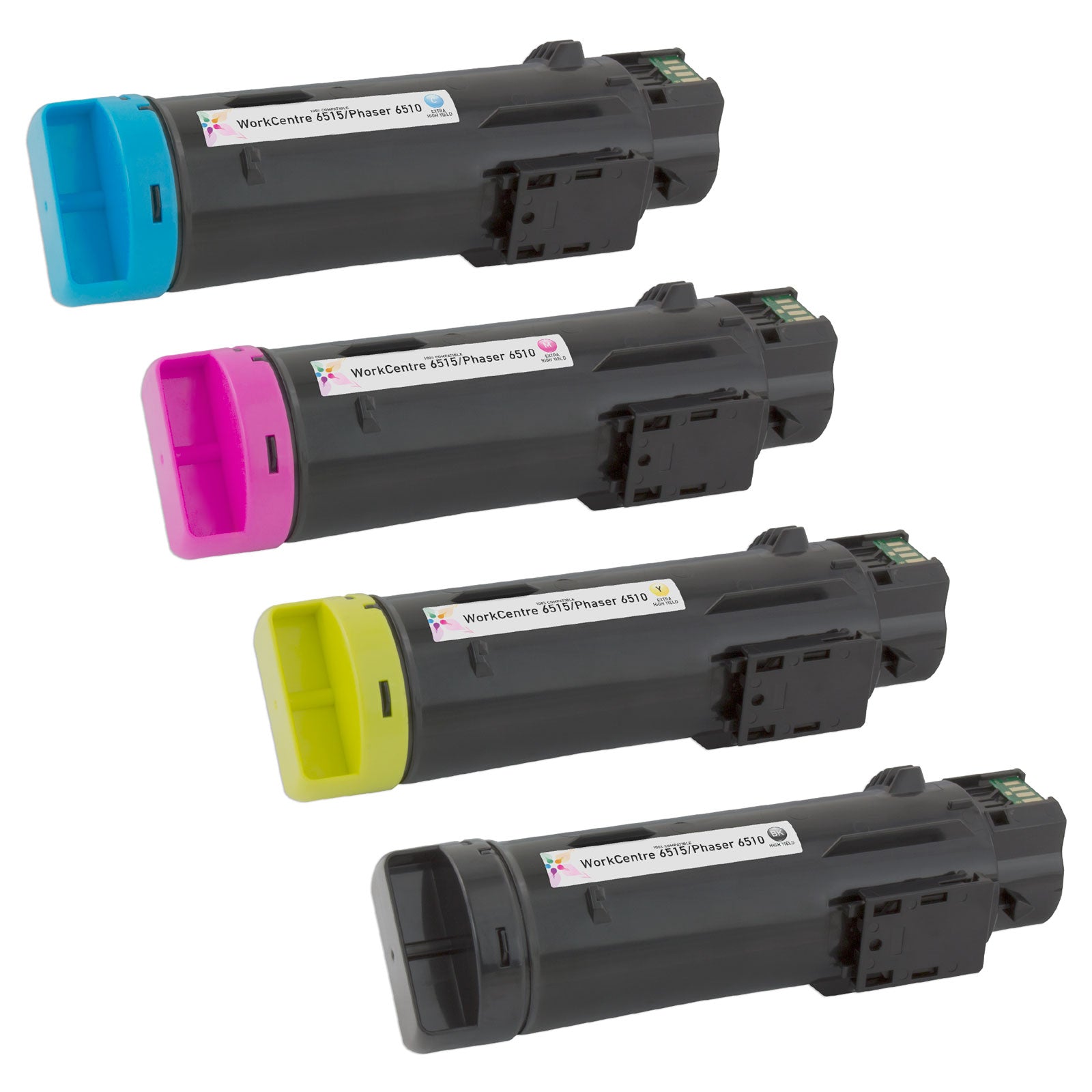 Set of 4 Compatible Xerox 106R036 Toner Cartridges (Black, Cyan, Magenta, Yellow)