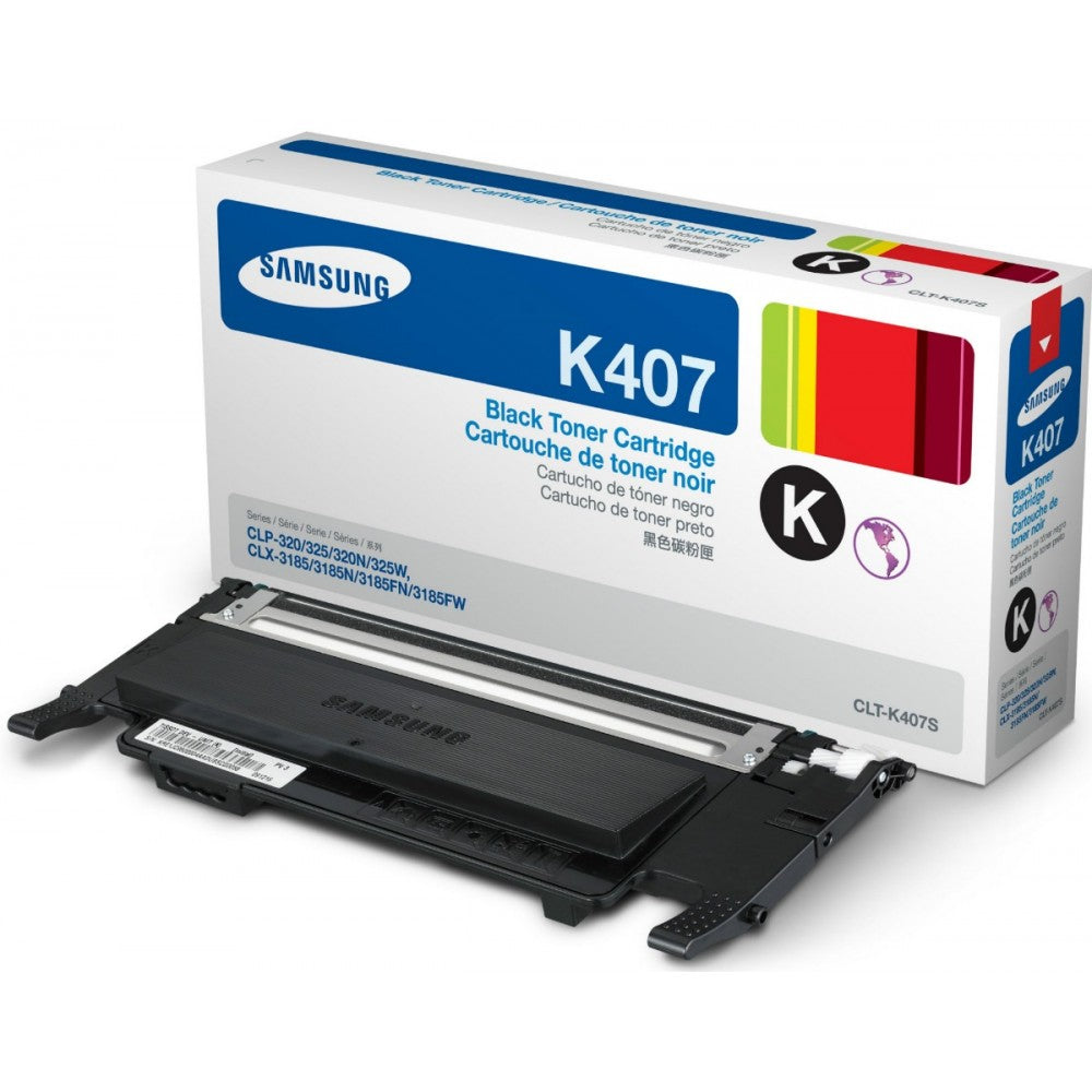 OEM Samsung CLT-K407S Black Laser Toner Cartridge (1,500 Pages)