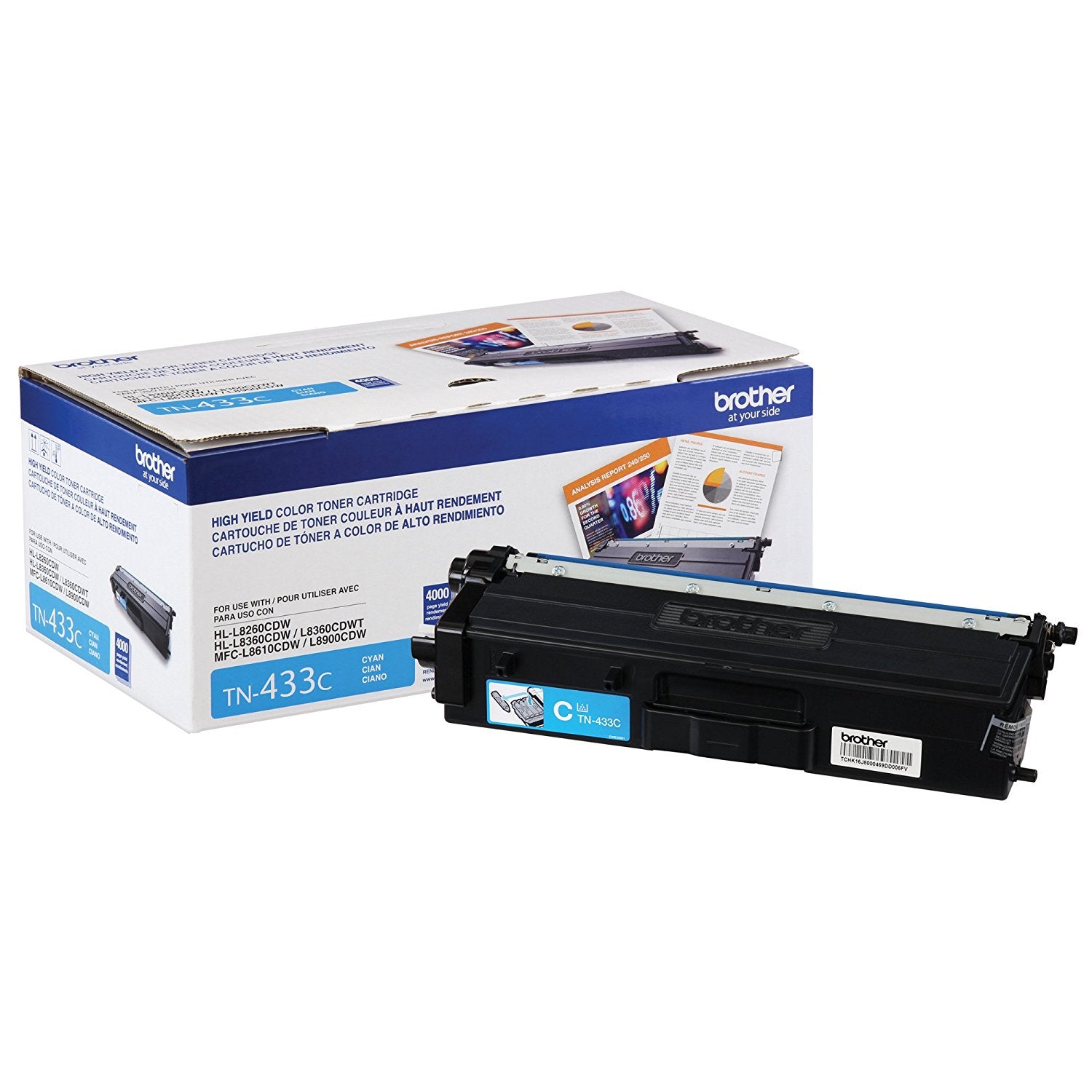 OEM Brother TN433C HY Cyan Toner Cartridge (4,000 Pages)