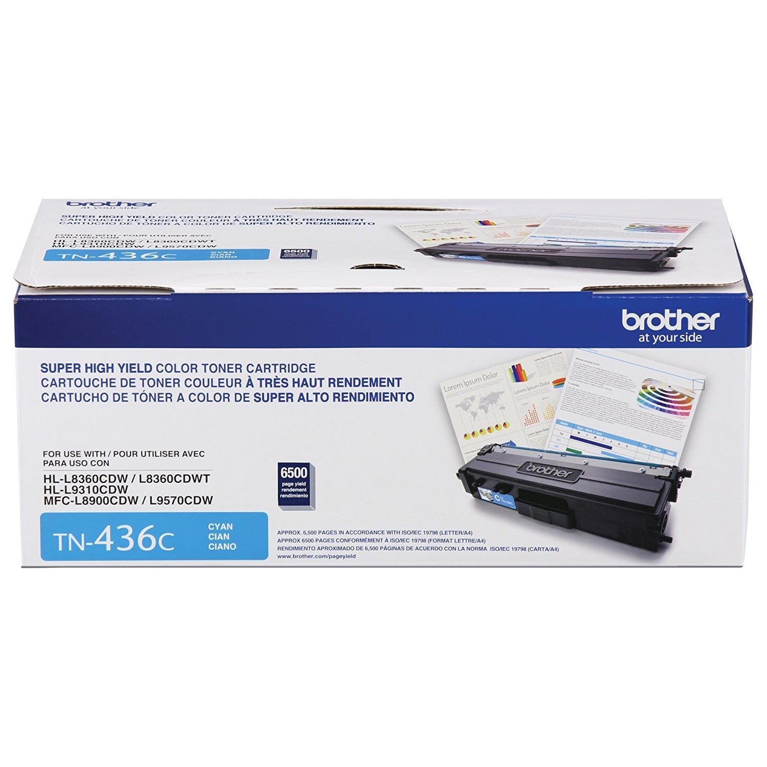 OEM Brother TN436C Super High Yield Cyan Toner Cartridge (6,500 Pages)
