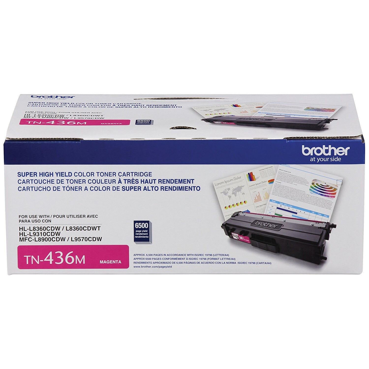 OEM Brother TN436M Super High Yield Magenta Toner Cartridge (6,500 Pages)