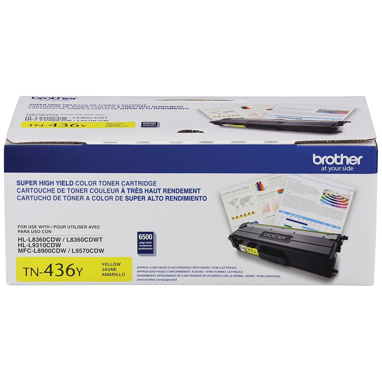 OEM Brother TN436Y Super High Yield Yellow Toner Cartridge (6,500 Pages)
