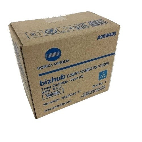 OEM Konica Minolta TNP-49C Cyan Toner Cartridge (12,000 Pages)