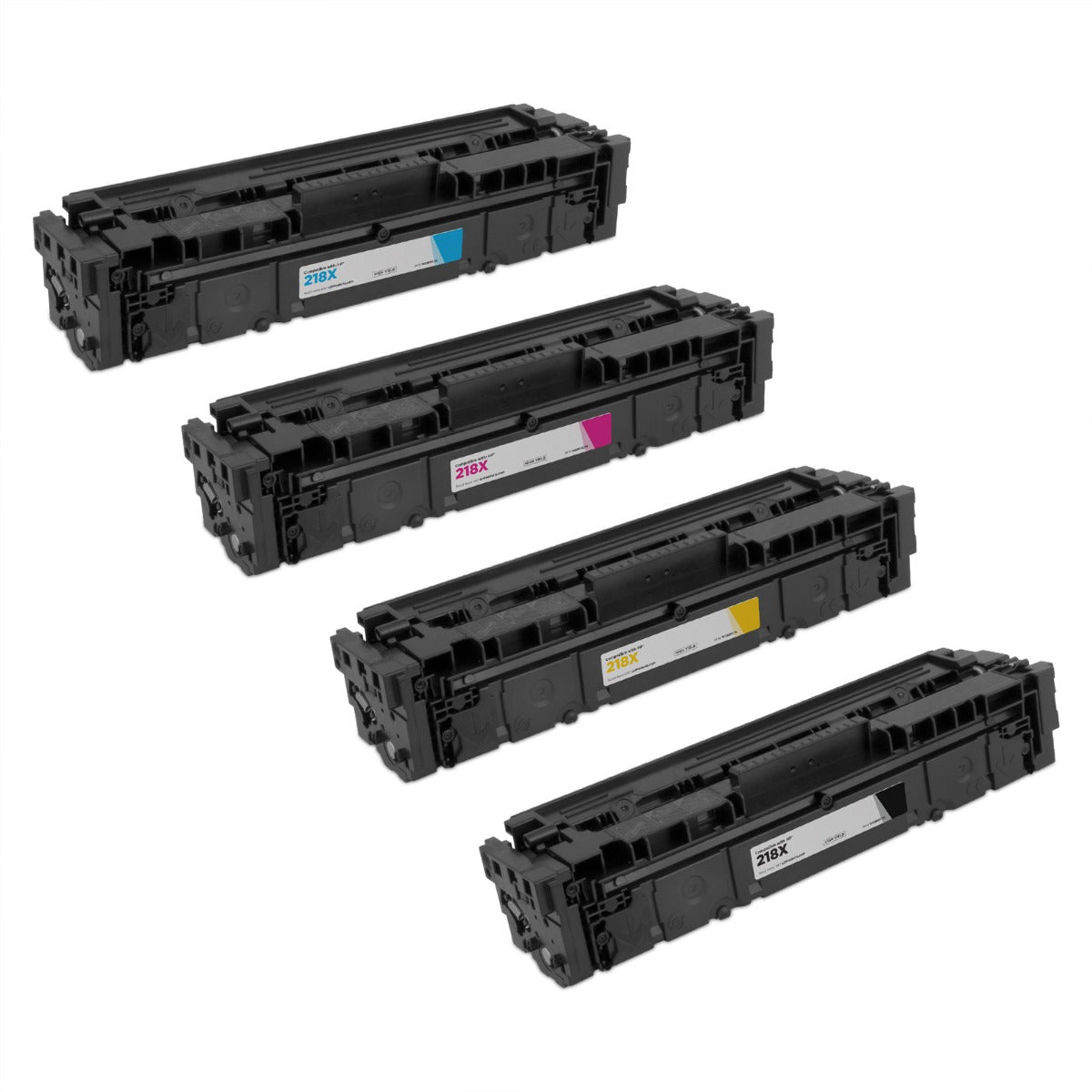 Set of 4 Compatible HP 218X High Yield Toner Cartridges (Black, Cyan, Magenta, Yellow)