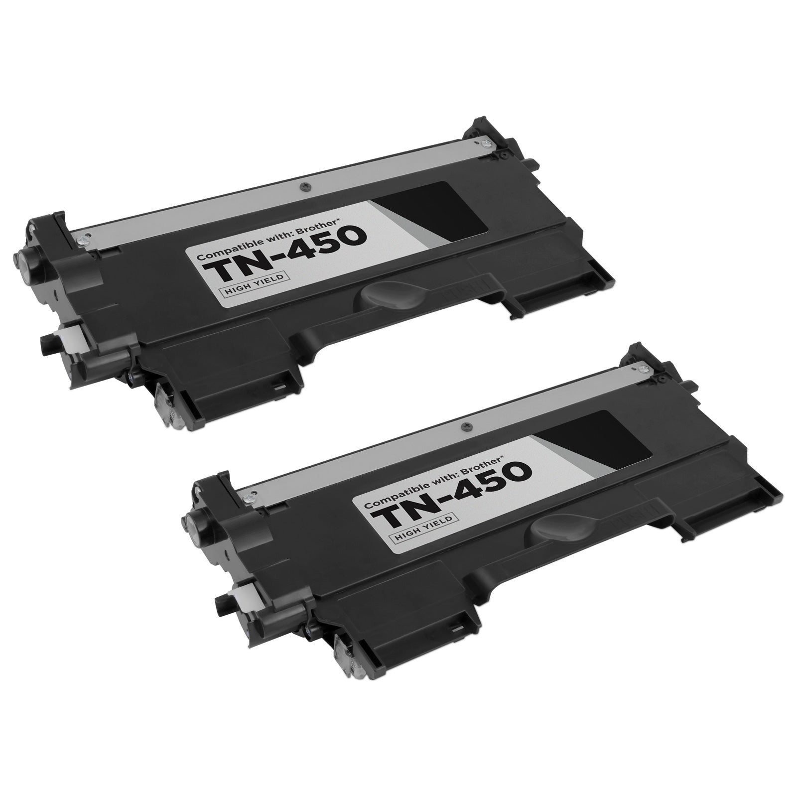 Set of 2 Compatible Brother TN450 Black Toner Cartridges (2,600 Pages)