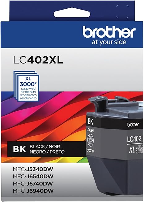 OEM Brother LC402XLBK High Yield Black Ink Cartridge (3,000 Pages)
