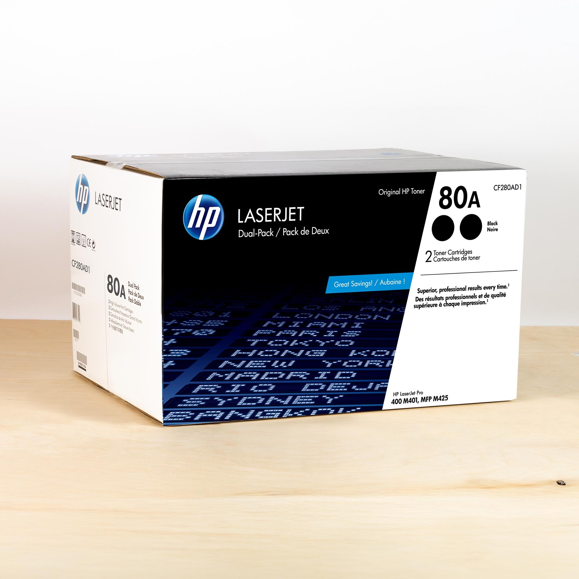 OEM HP 80A Black LaserJet Toner Cartridges (2,560 Pages) - 2-Pack