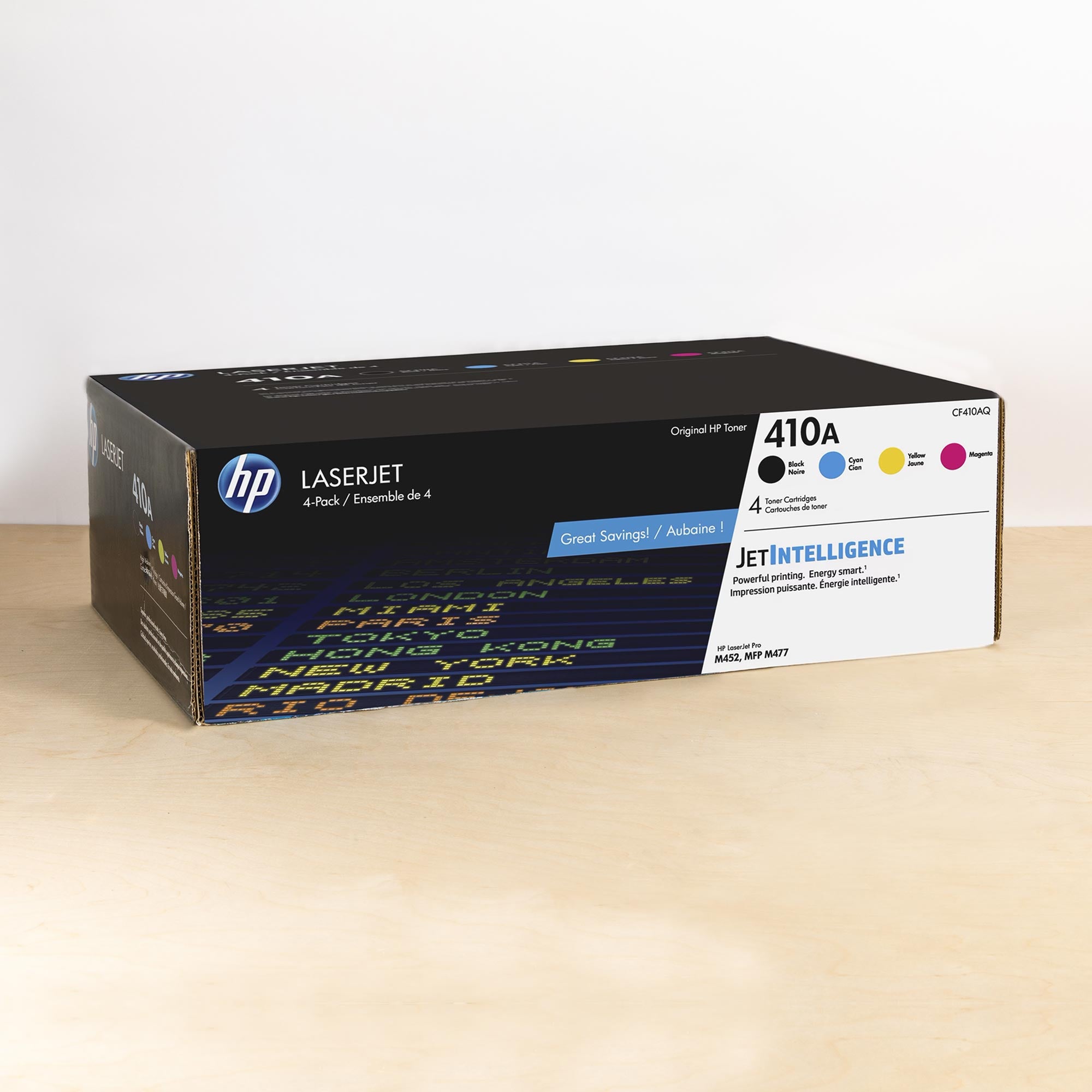OEM HP 410A 4-pack Toner Cartridges (Black, Cyan, Magenta, Yellow)