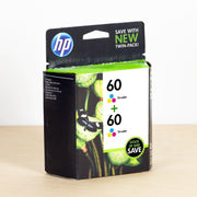 OEM HP 60 Tri-Color Ink Cartridge 2-Pack (165 Pages)