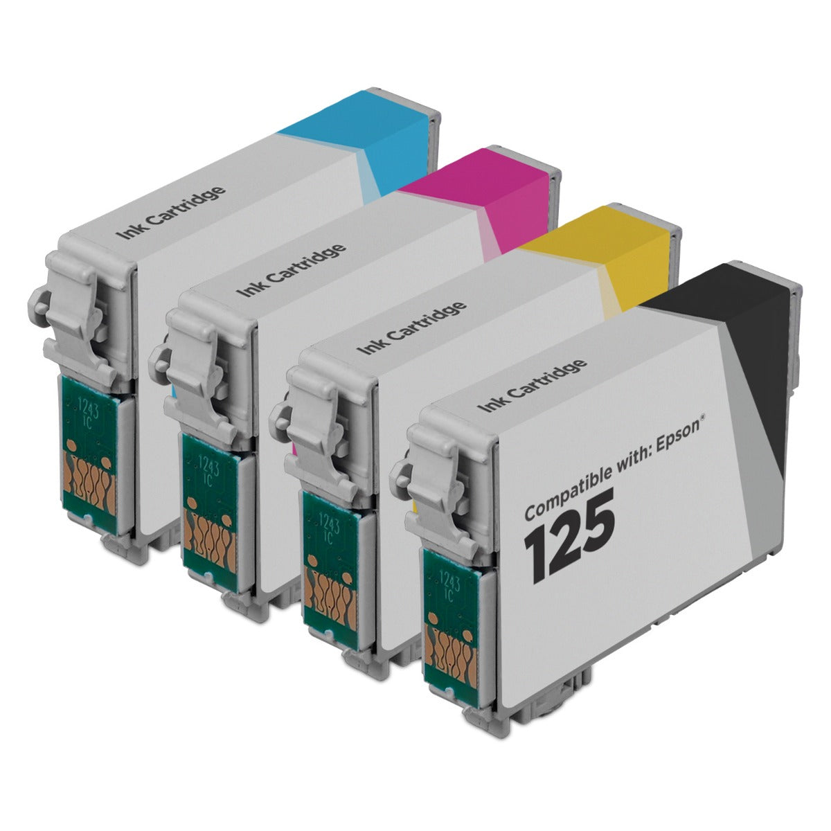 Set of 4 Remanufactured Epson T125 Ink Cartridge (Multi-Color)