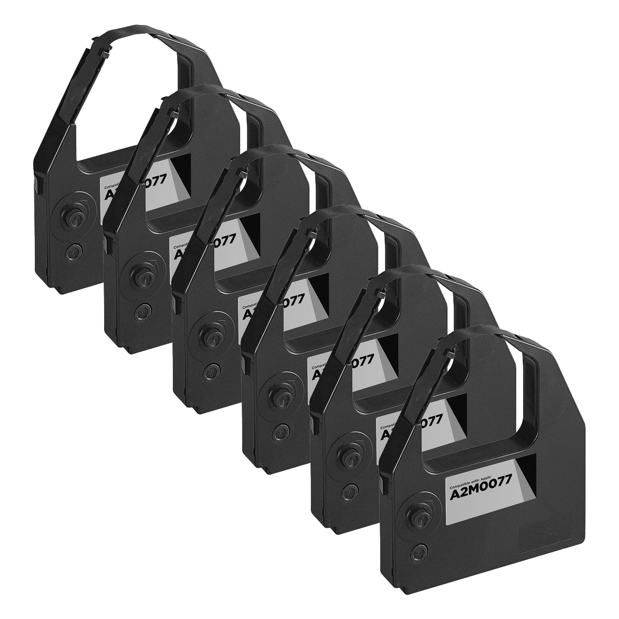 Compatible Apple A2M0077 Black Printer Ribbon, 6-Pack