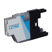 Compatible Brother LC75C High Yield Cyan Ink Cartridge (600 Pages)