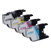 Set of 4 Compatible Brother LC75 High Yield Ink Cartridge (Black, Cyan, Magenta, Yellow)