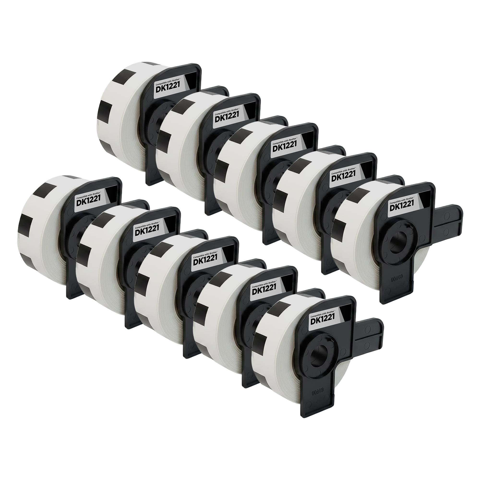 Compatible Brother DK1221 White Paper Labels (0.9 in square) 10 Pack