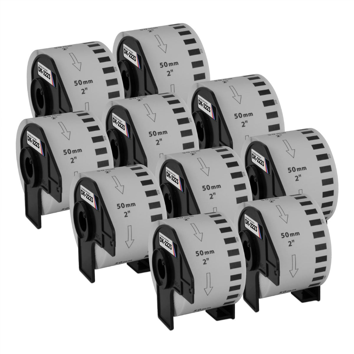 Compatible Brother DK-2223 White Paper Tape 10 Pack