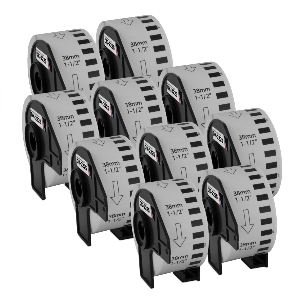 Compatible Brother DK-2225 White Paper Tape 10 Pack