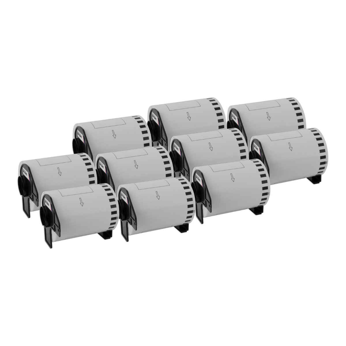 Compatible Brother DK2243 Black on White Paper Tape 10-Pack