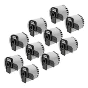 Compatible Brother DK-4205 Black on White Removable Continuous Length Paper Tape - 10 Pack