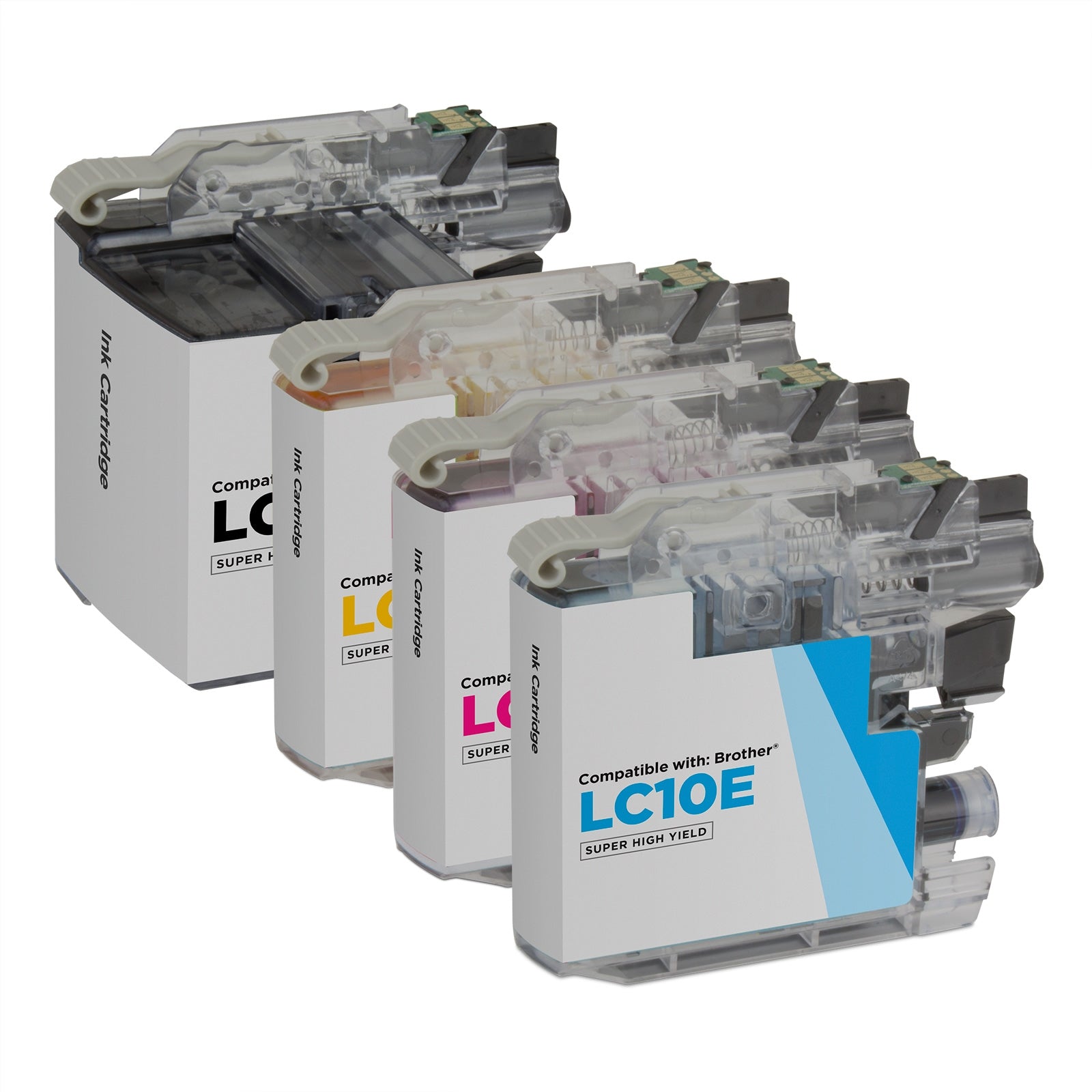 Set of 4 Compatible Brother LC10E Multi Ink Cartridges