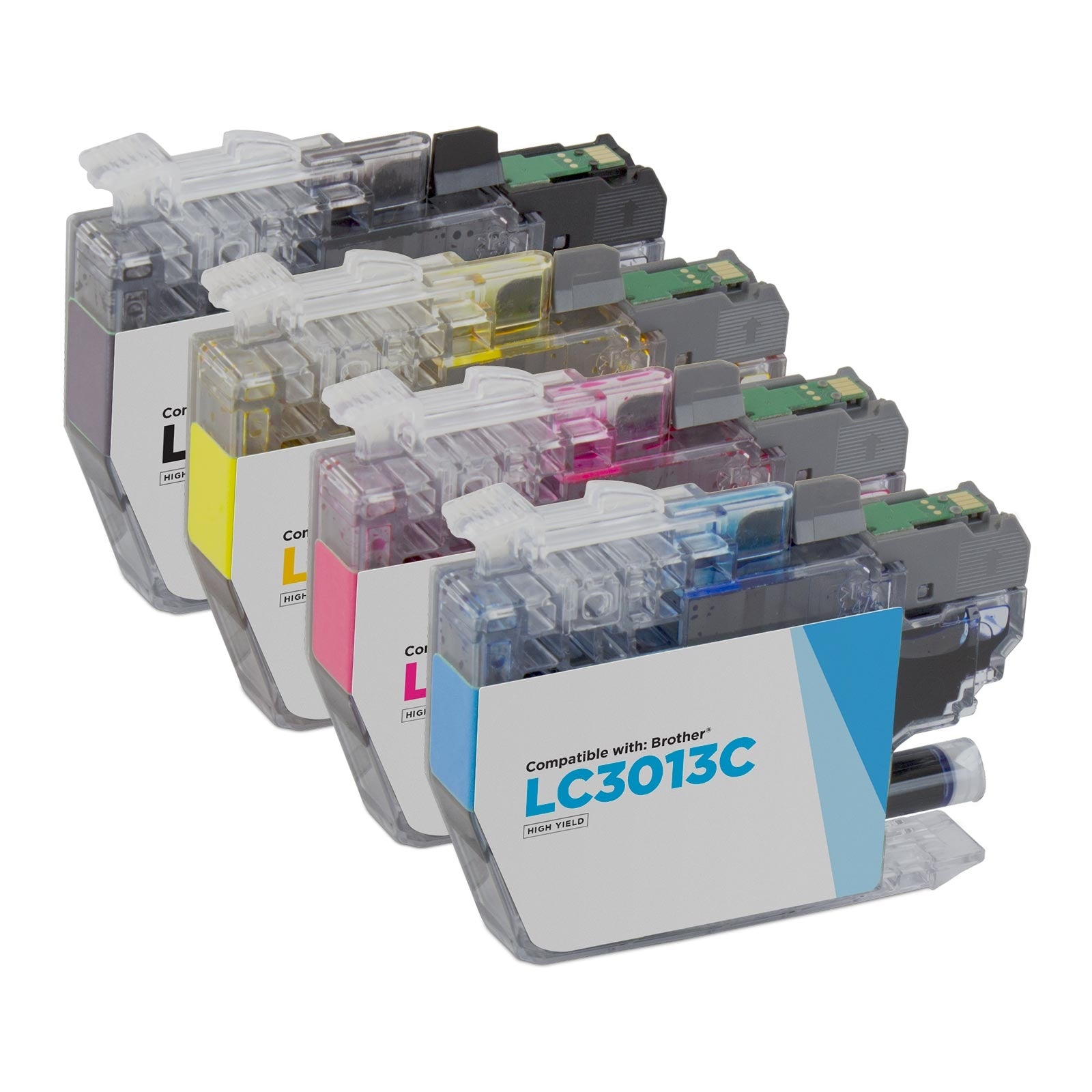 Set of 4 Compatible Brother LC3013 HY Ink Cartridges (Black, Cyan, Magenta, Yellow)