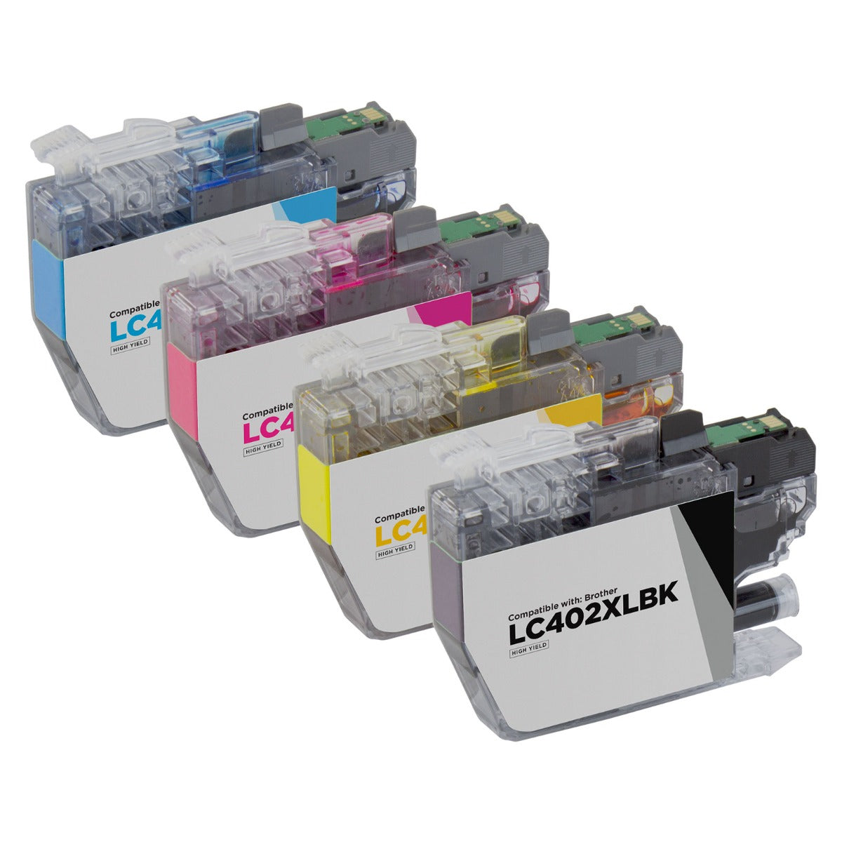 Set of 4 Compatible Brother LC402XL High Yield Ink Cartridges (Black, Cyan, Magenta, Yellow)