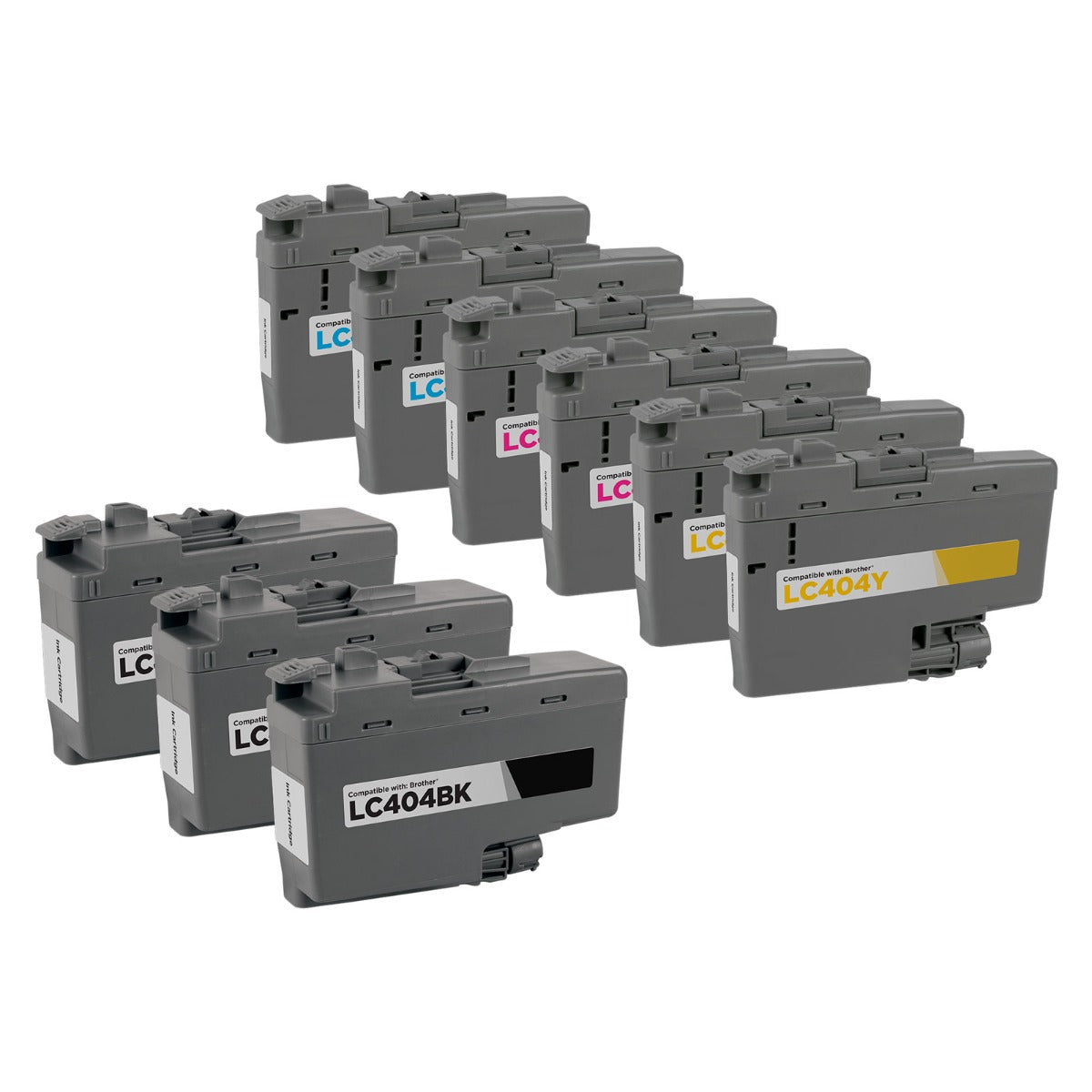 Set of 9 Compatible LC404 Ink Cartridges for Brother (Multi Color)