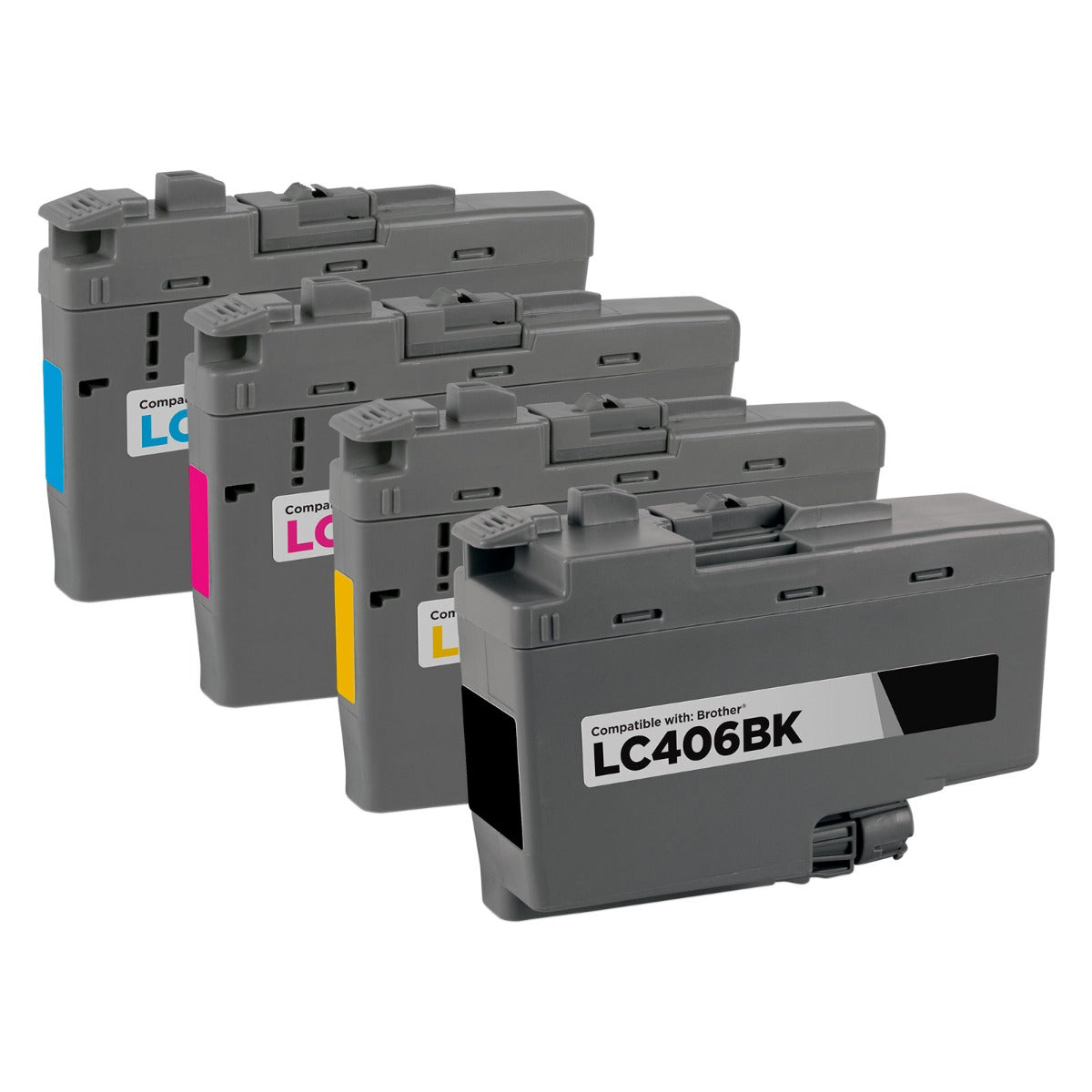 Set of 4 Compatible Brother LC406 Color Ink Cartridge