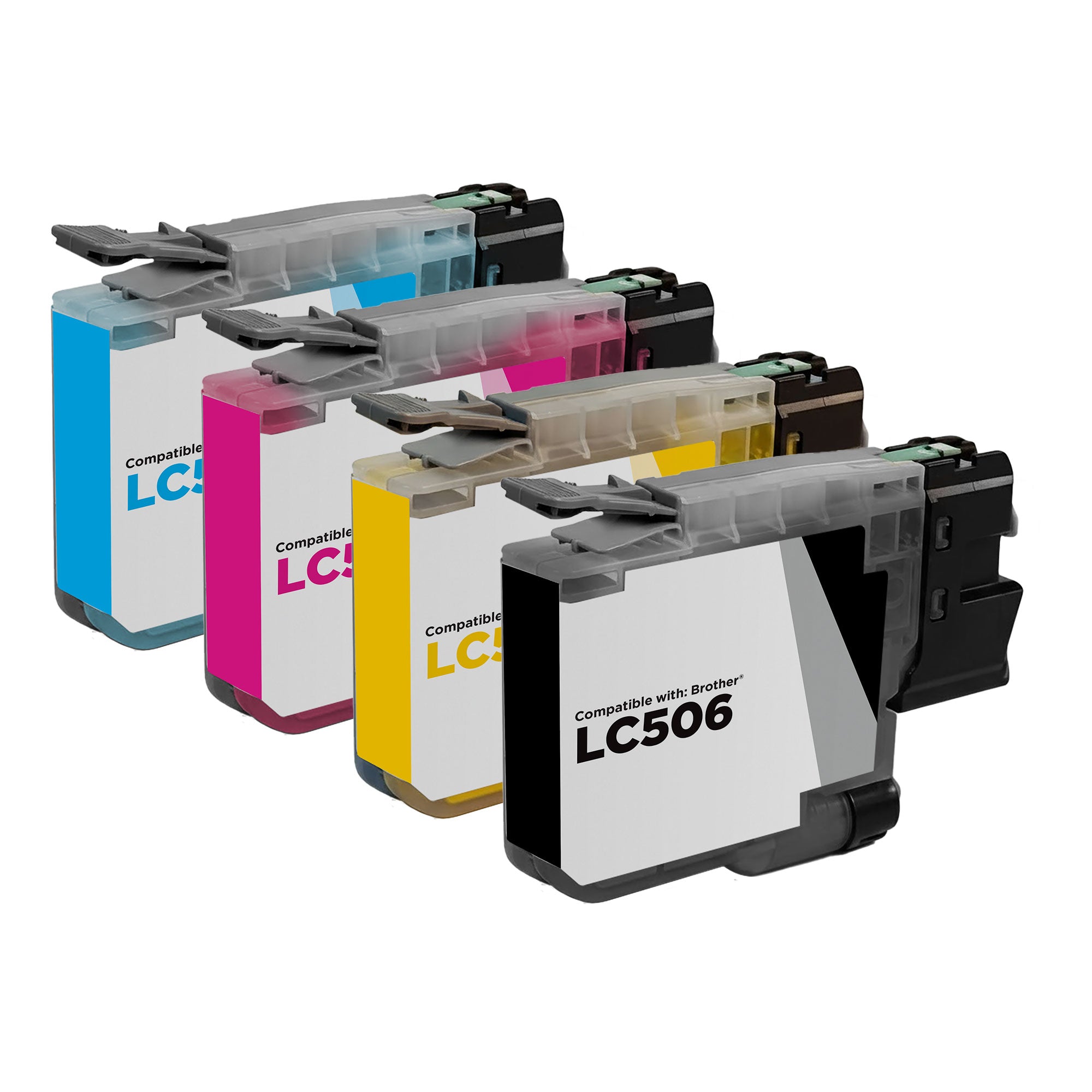 Set of 4 Compatible Brother LC506 Standard Yield Ink Cartridges (Black, Cyan, Magenta, Yellow)