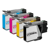 Set of 4 Compatible Brother LC506XL High Yield Ink Cartridges (Black, Cyan, Magenta, Yellow)