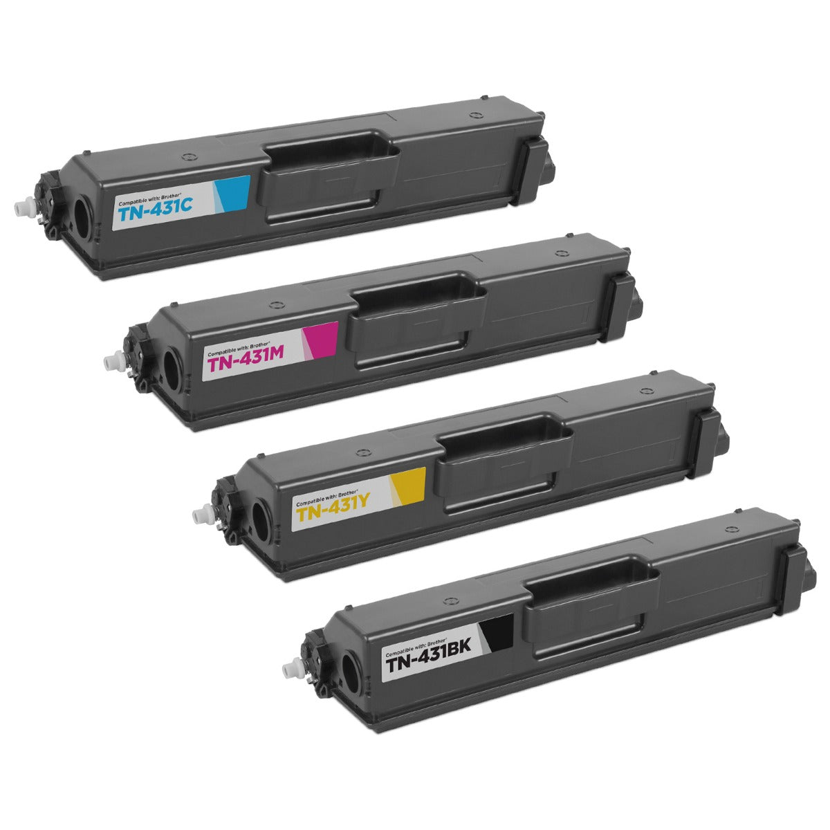 Compatible Brother TN431 Toner Set of 4 (Black, Cyan, Magenta, Yellow)