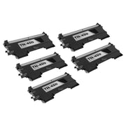 Set of 5 Compatible Brother TN450 High Yield Black Toner Cartridges (2,600 Pages)