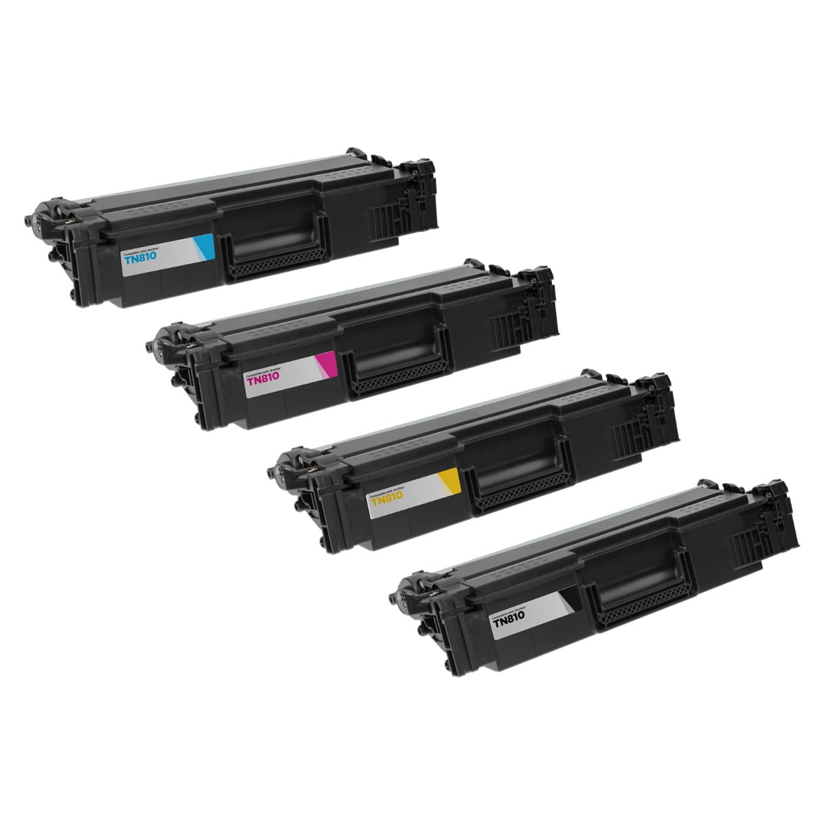 Set of 4 Compatible Brother TN810 Toner Cartridges (Black, Cyan, Magenta, Yellow)