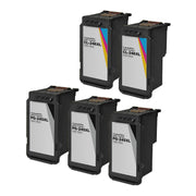 Set of 5 Remanufactured Canon PG-245XL/CL-246XL High Yield Ink Cartridges (Black and Color)