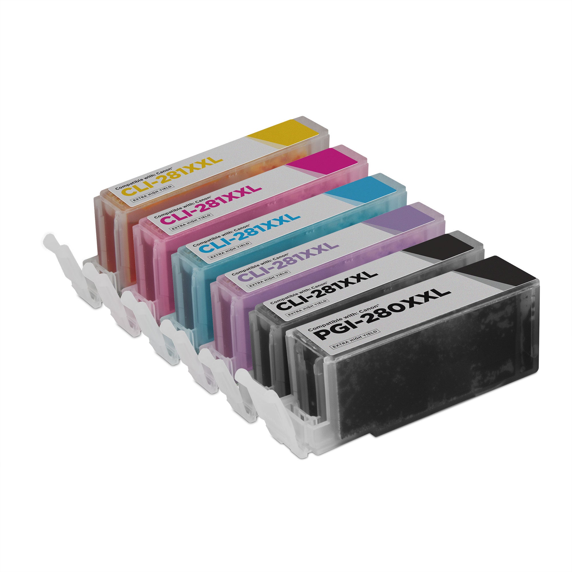 Set of 6 Compatible Canon PGI-280XXL / CLI-281XXL Super High Yield Ink Cartridges (Multi Color)