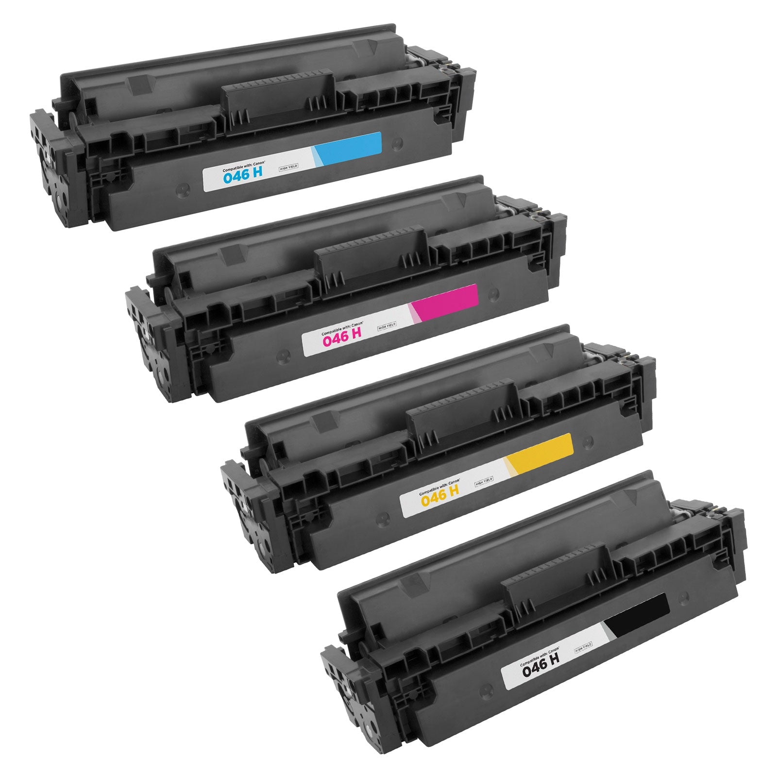 Set of 4 Compatible Canon 046H High Yield Toner Cartridges (21,300 Pages)