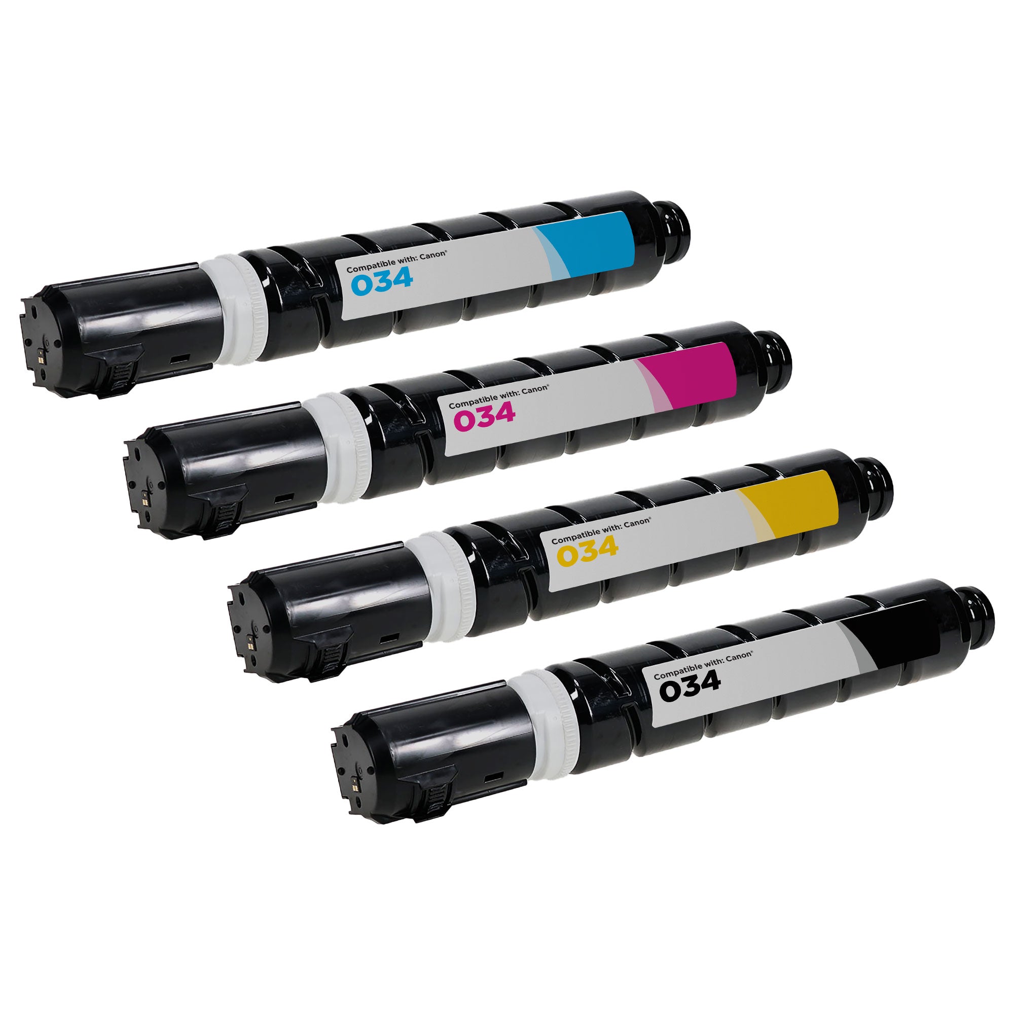 Set of 4 Compatible Canon 034 Toner Cartridges (Black, Cyan, Magenta, Yellow)