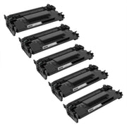 Set of 5 Compatible Canon 057H High Yield Black Toner Cartridges (10,000 Pages)