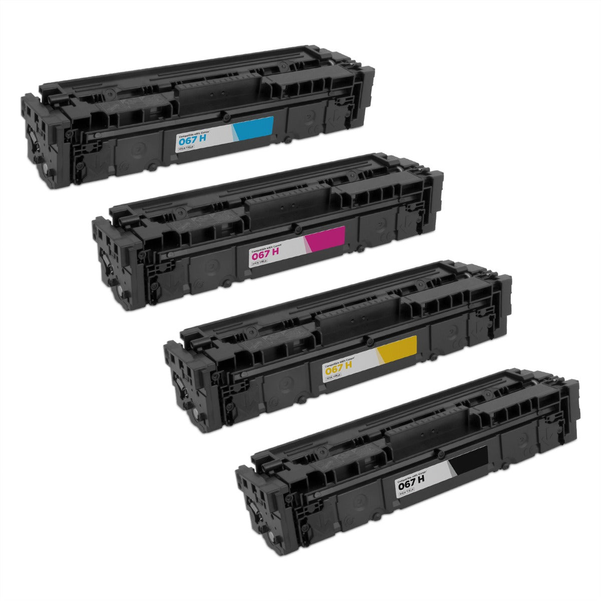 Set of 4 Compatible Canon 067 H High Yield Toner Cartridge (Bk/C/M/Y)
