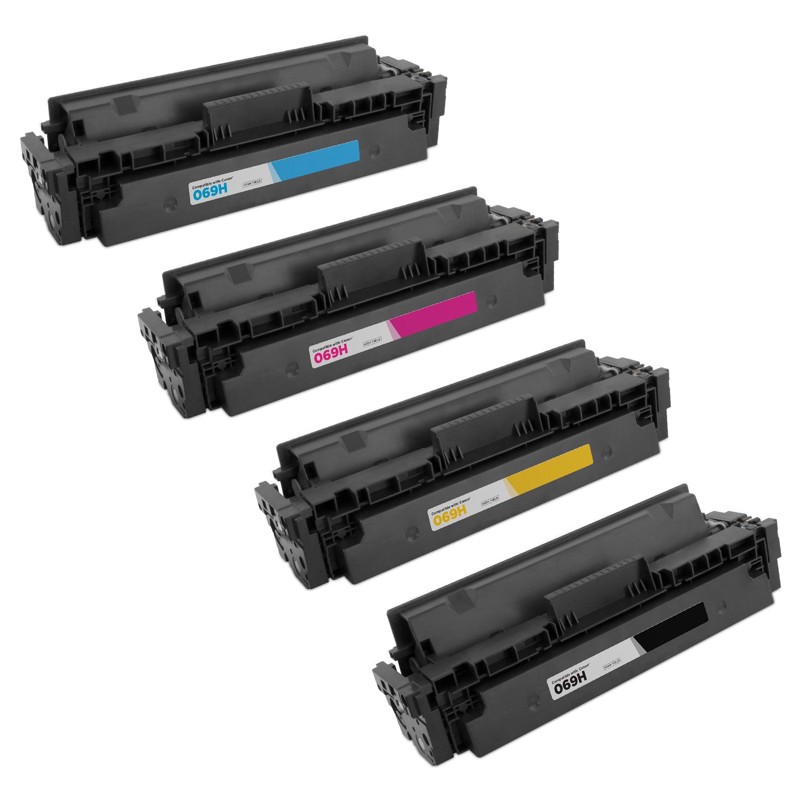 Set of 4 Compatible Canon 069H High Yield Toner Cartridge (Black, Cyan, Magenta, Yellow)