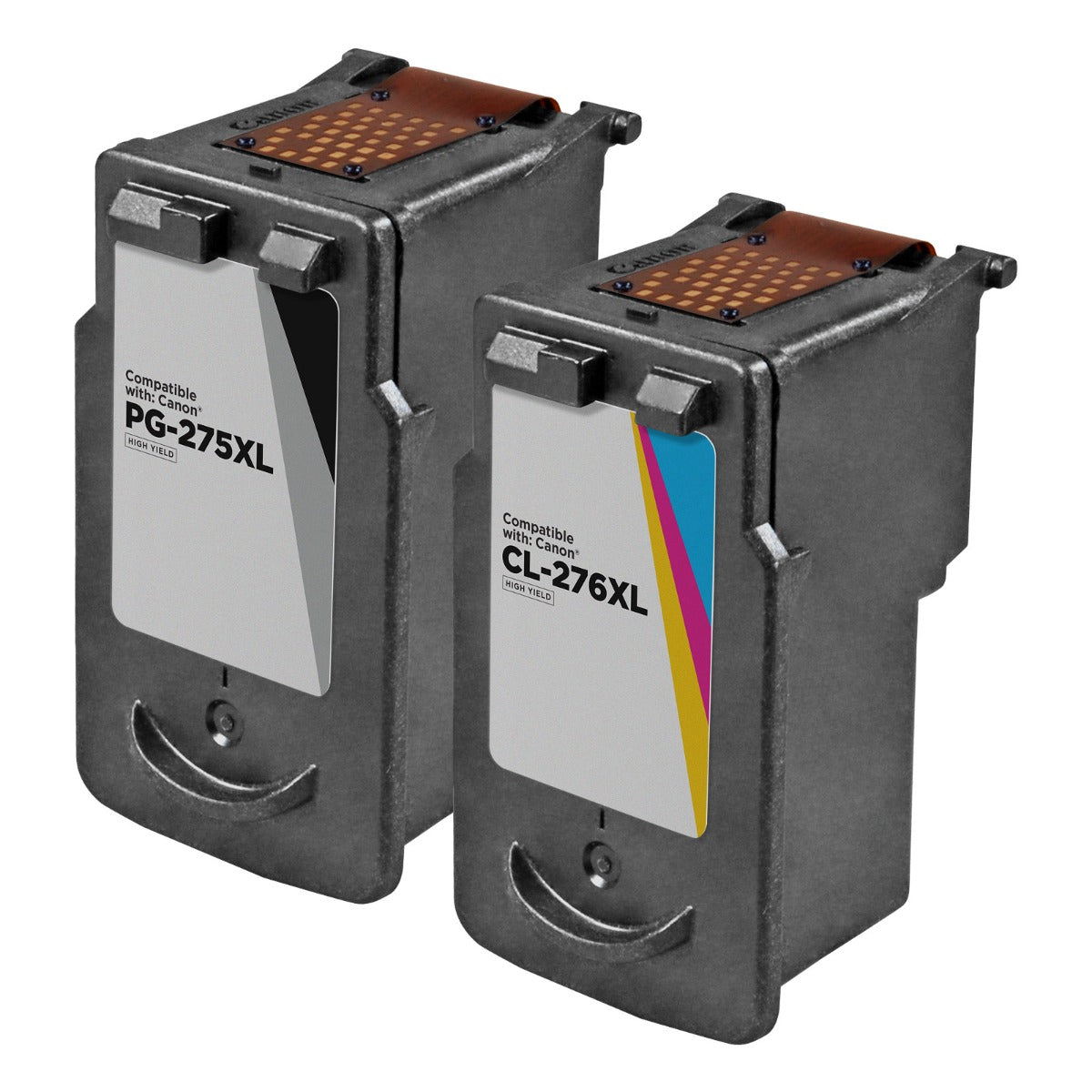 Set of 2 Remanufactured Canon PG-275XL Ink Cartridges (Black, Tri-Color)